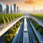 Home 20 시민 데이터의 활용 범위와 가능성 - **Prompt: Smart City Life in a Harmonious Digital Landscape**
A vibrant, panoramic view of a mod...